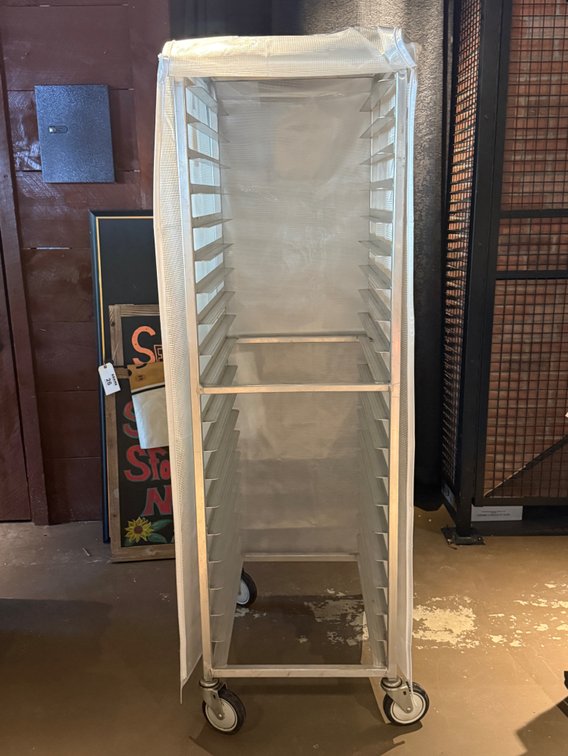 Sheet pan rack with cover