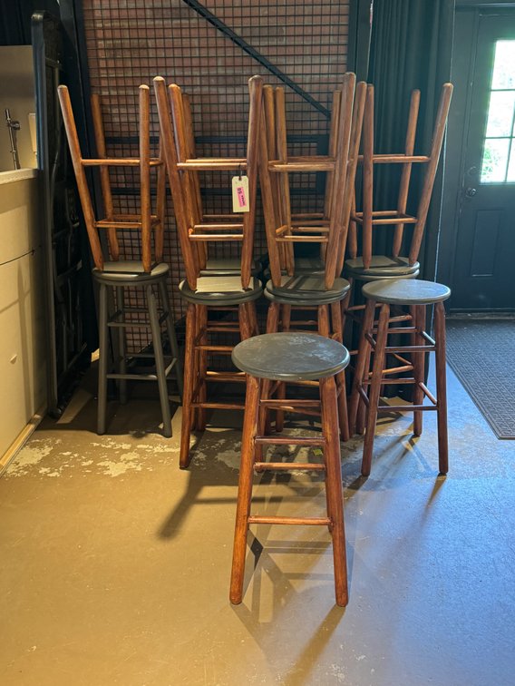 14 Solid Oak Bar Stools