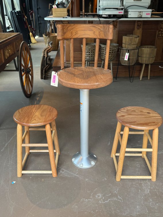 Handmade Bar Chair & Oak Stools