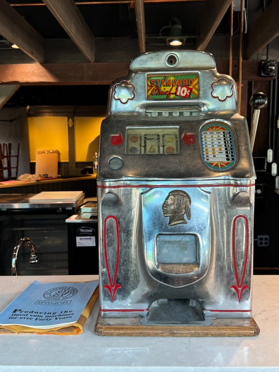 Antique 10-Cent Jennings Chief Slot Machine