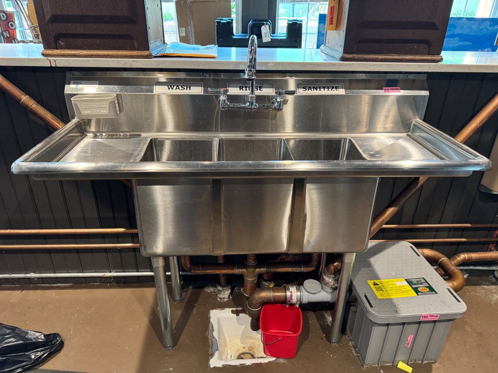 3-Bay Stainless Bar Sink
