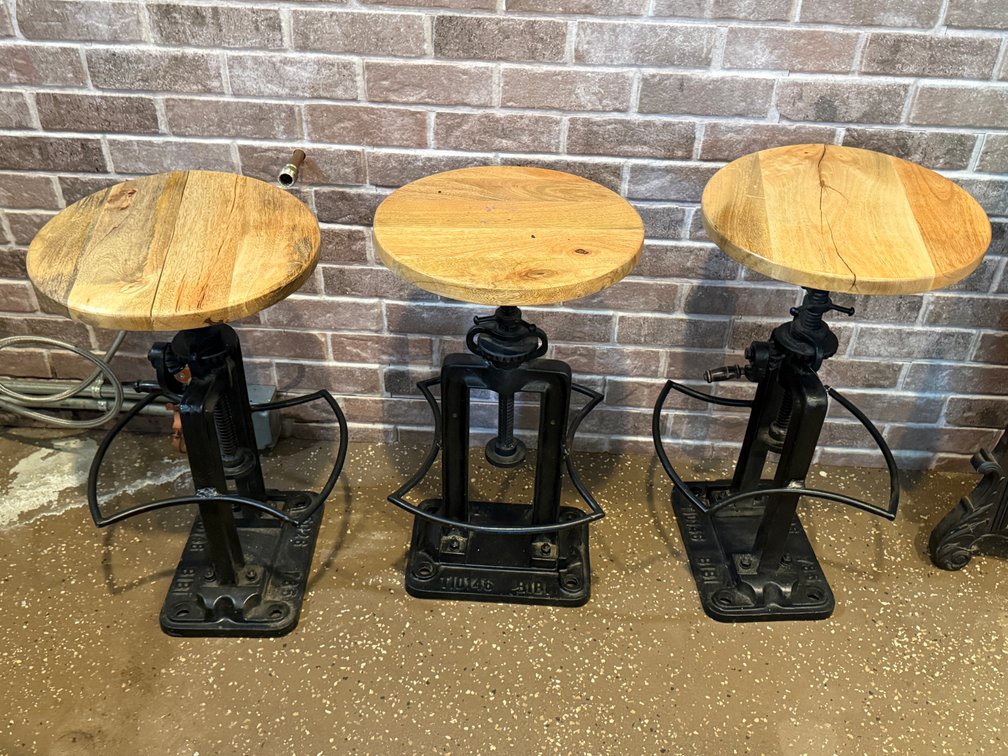 3 Industrial Bar Stools