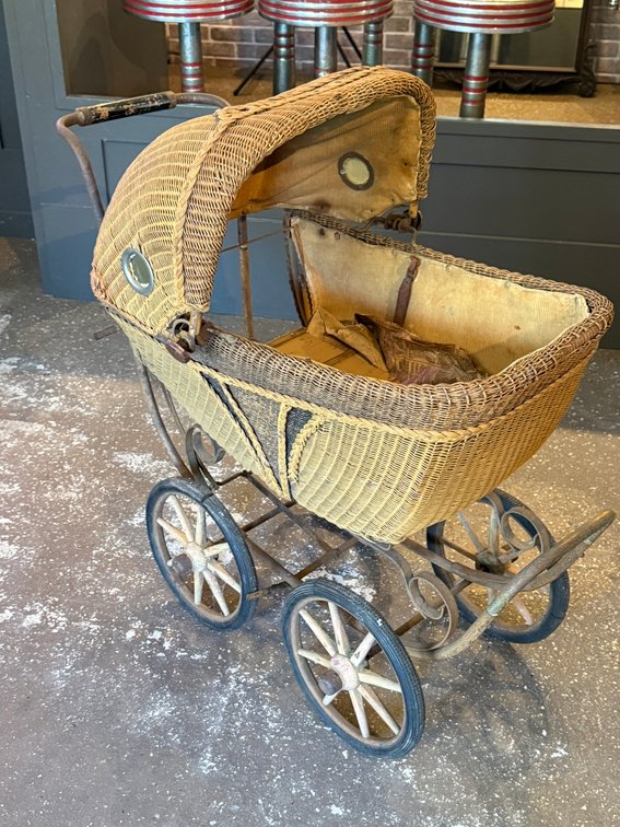 Antique Wicker Baby Carriage
