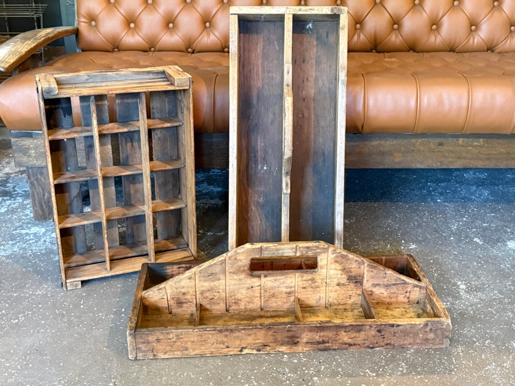3 Antique Wood Boxes