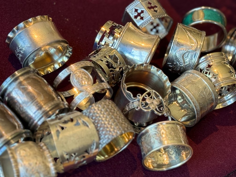 19 Silverplate Napkin Rings
