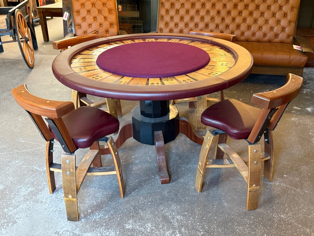 Wine Barrel Poker Table & Chair Set