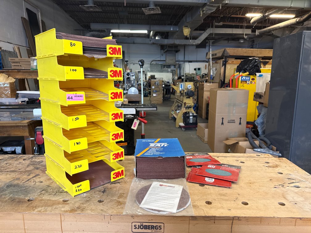 3M Sandpaper Organizer Rack & Abrasives