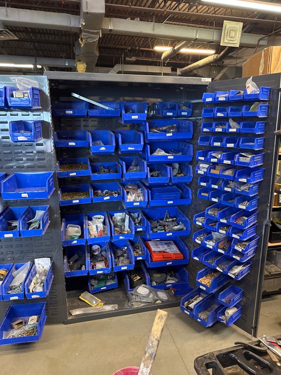 Industrial Storage Cabinet with Bins & Hardware