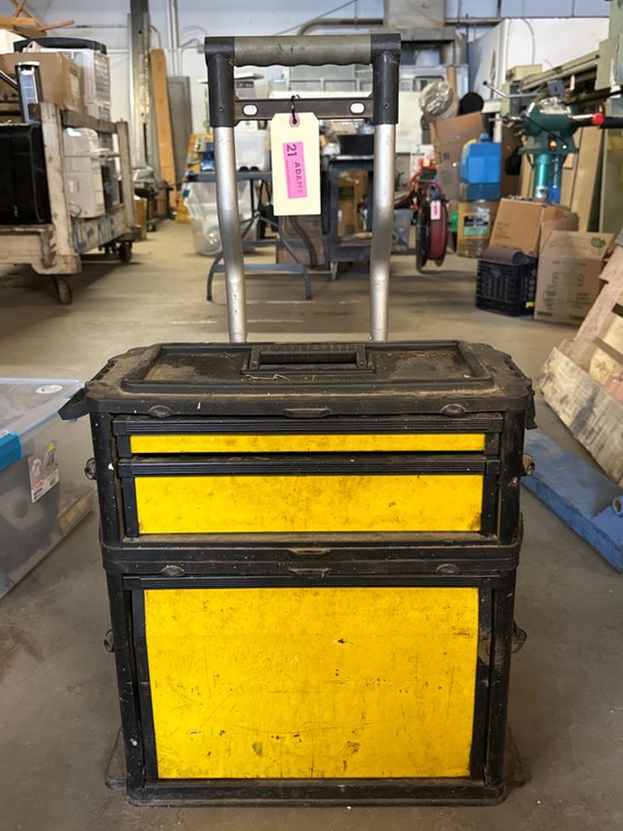 Rolling Job Site Toolbox With Assorted Tools