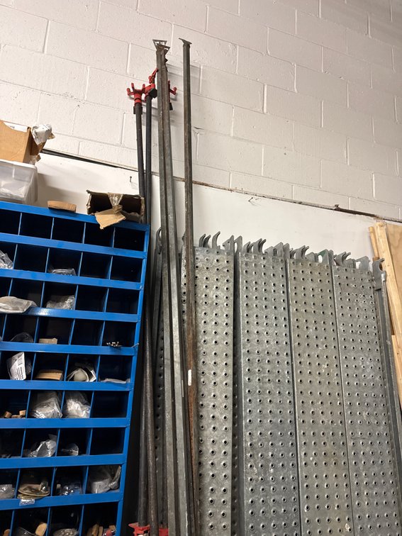 (4) 10' Pipe Clamps, (4) Iron Supports