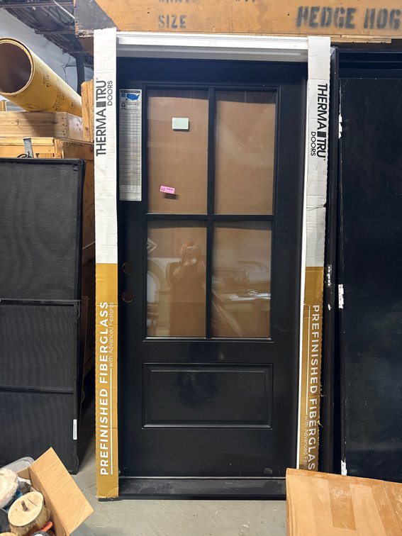 Therma-Tru Smooth-Star Fiberglass 4-Lite Pre-Hung Door