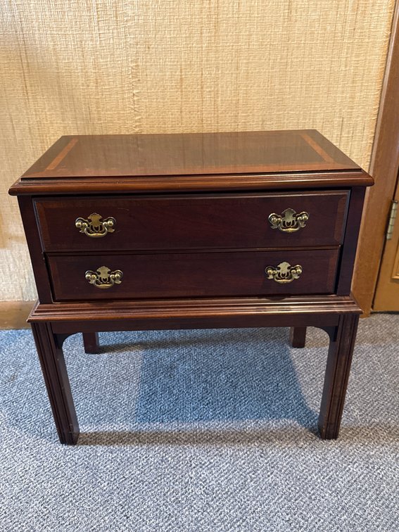 Lane 2-Drawer Mahogany Finish End Table