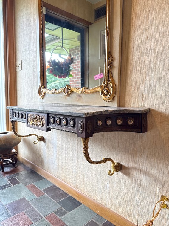 French-Style Marble Top Console