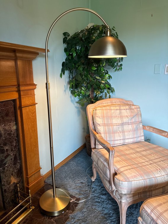 Gold-Toned Arc Floor Lamp