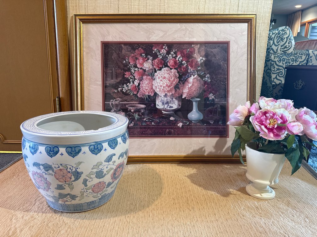 Framed Floral Art & Chinoiserie Decor