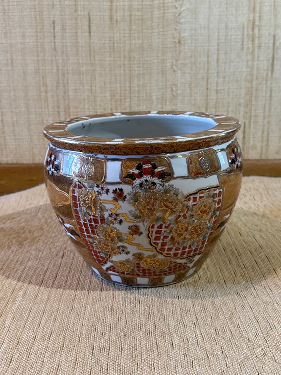 Gilded Chinese Porcelain Fish Bowl