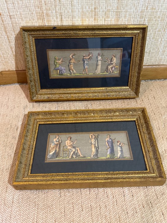 Pair of Grecian style etchings