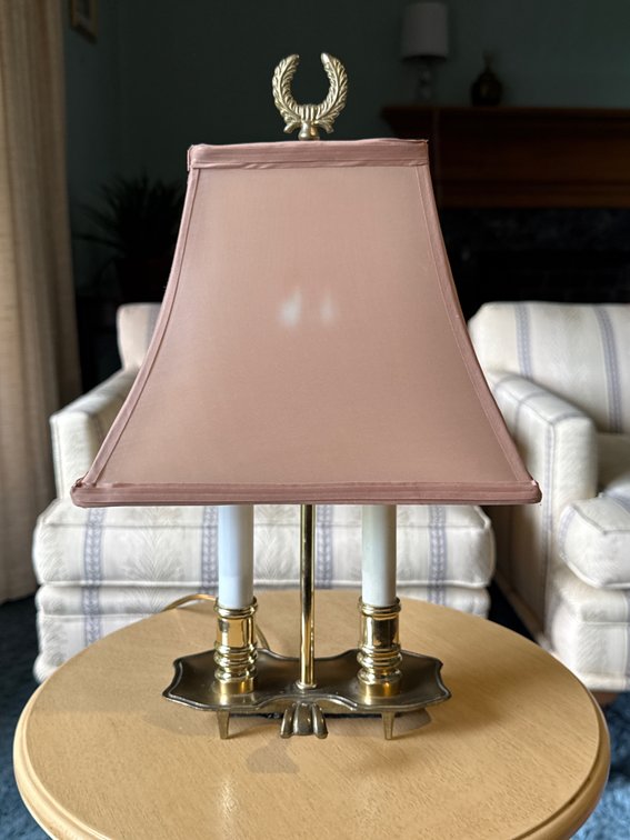 Bouillotte-Style Brass Table Lamp