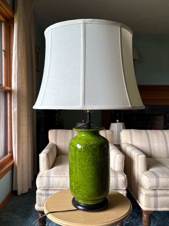 Green Mottled Glaze Ceramic Table Lamp