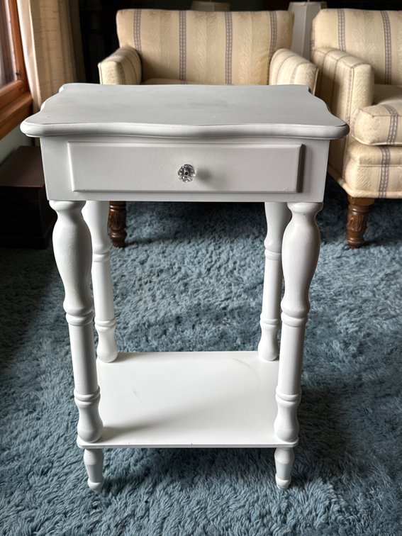 White Painted Single-Drawer Side Table