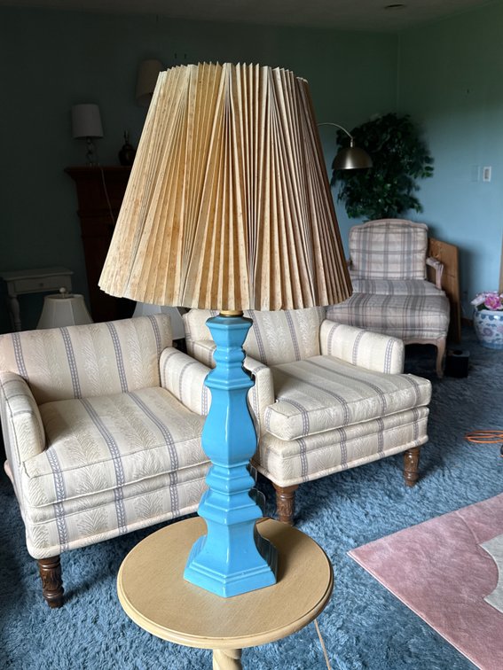 Vintage blue ceramic table lamp