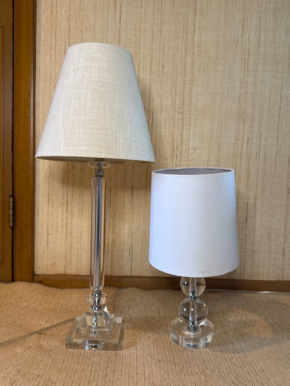 2 Postmodern Glass Table Lamps