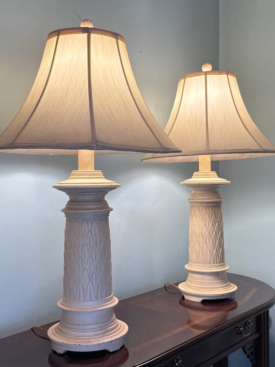 Pair of Mid-Century Metal Buffet Lamps