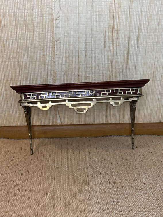Mid-Century Bronze Fretwork Wall Shelf