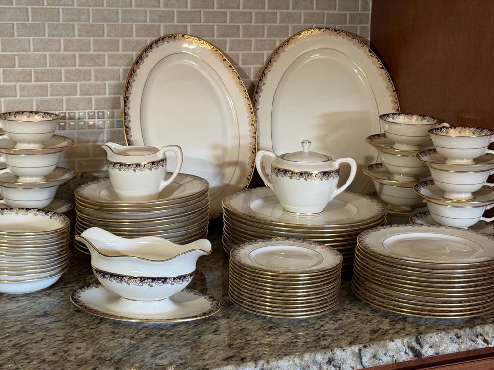 Lenox 12-Place Blue & Gold Fine China Set