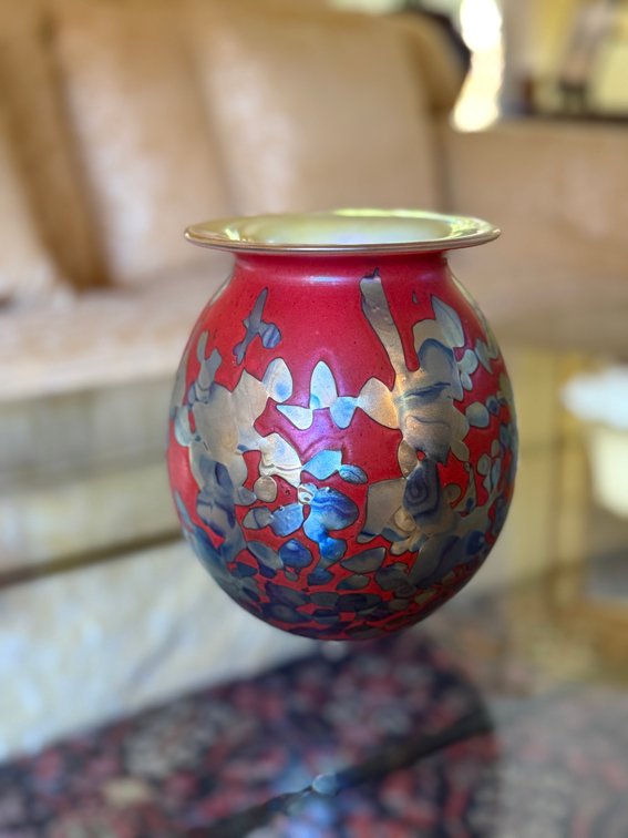 Eickholt 2003 Iridescent Art Glass Vase
