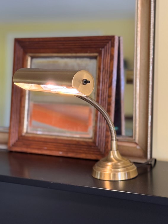 Brass-Tone Gooseneck Piano Desk Lamp