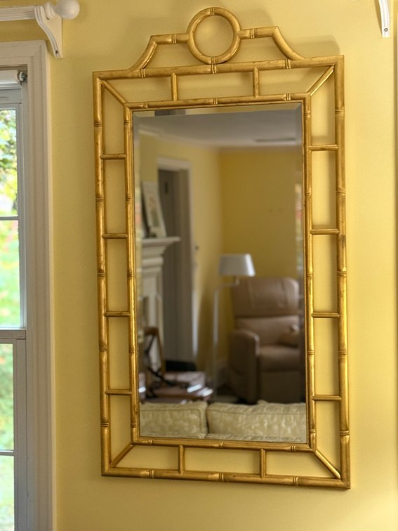 Gilt Faux Bamboo Pagoda Wall Mirror