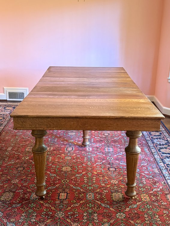Quartersawn Oak 5-Leg Extension Dining Table