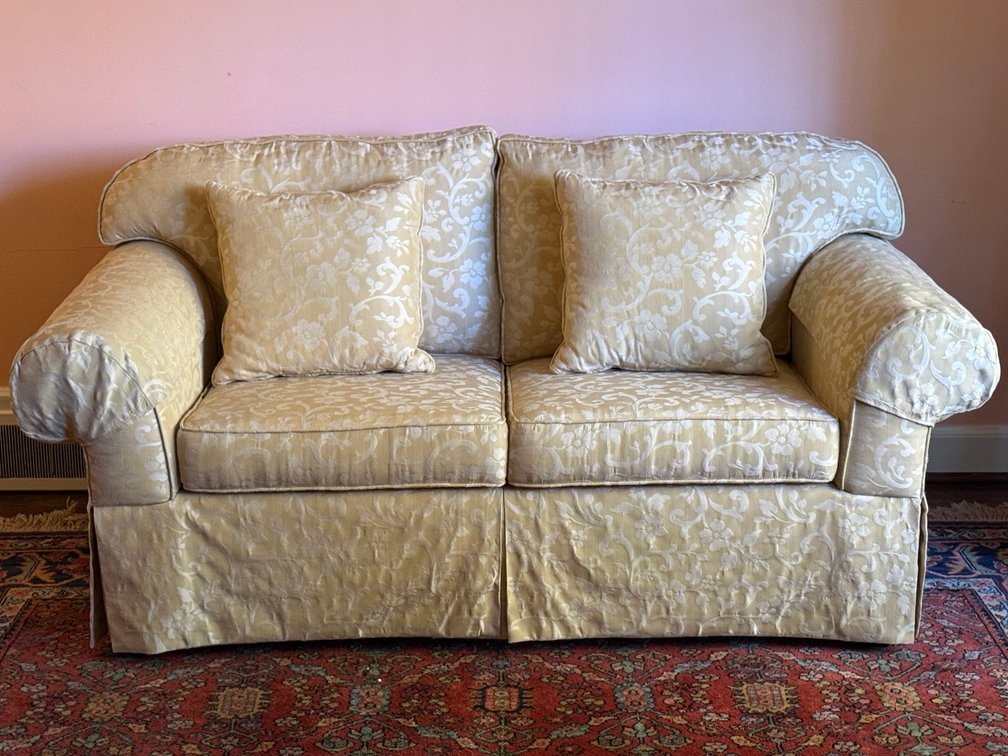 Ehrlich/Bartholomew Gold Damask Loveseat