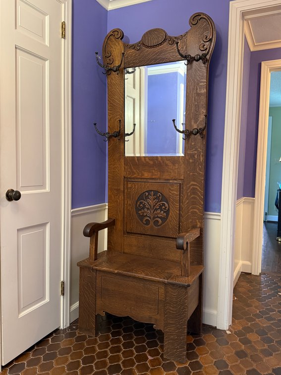 Quarter-Sawn Oak Hall Tree Bench