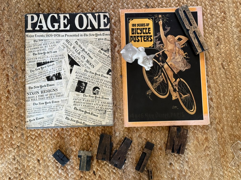 Books, Porcelain Figurine & Letterpress Blocks