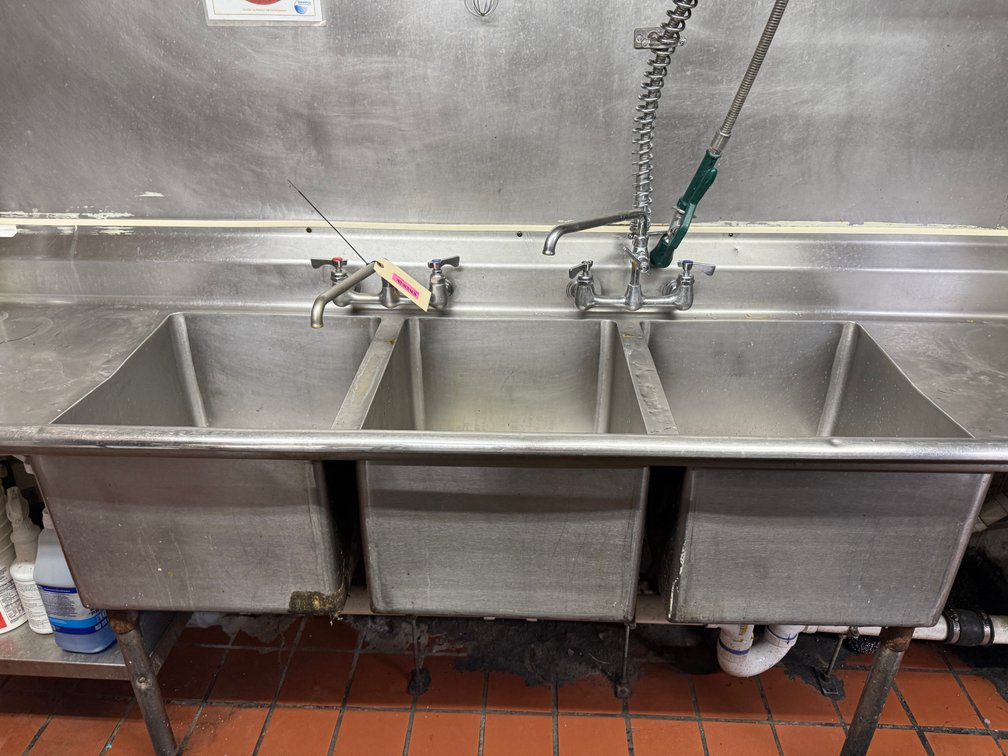 3 bay sink 