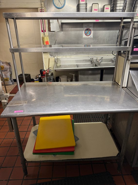 4' work table & over shelf