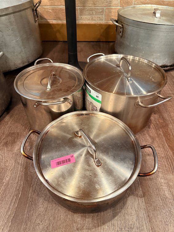 3 stainless sauce pots 
