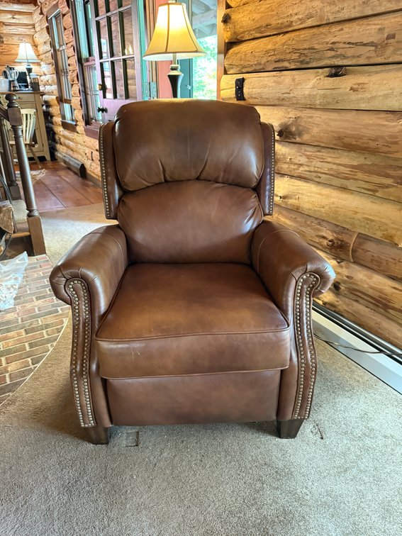 Brown leather recliner 