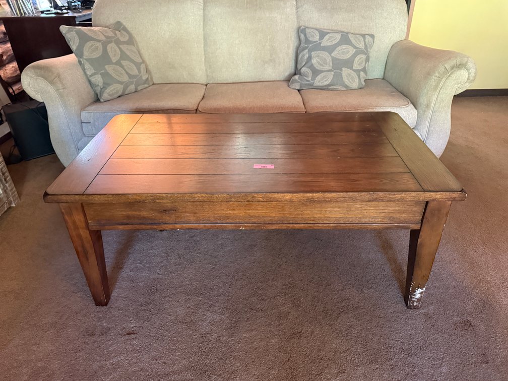 Lift top wood coffee table 