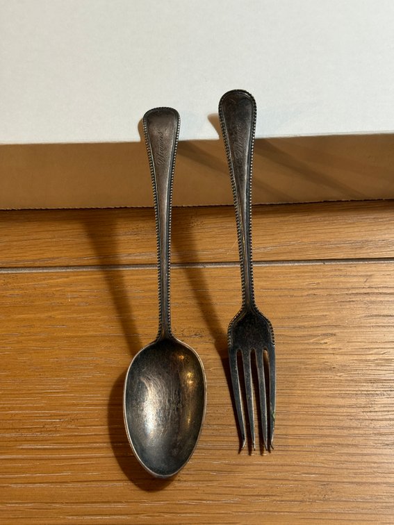 Antique Silver spoon and fork set