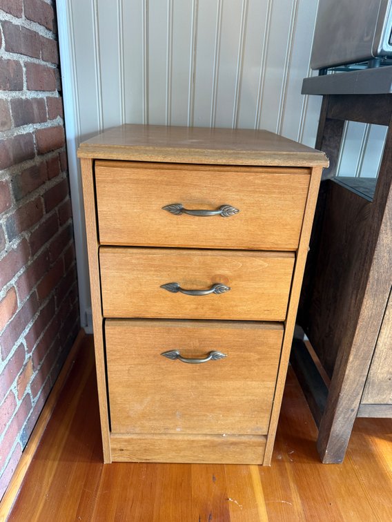 3 drawer wood filing cabinet