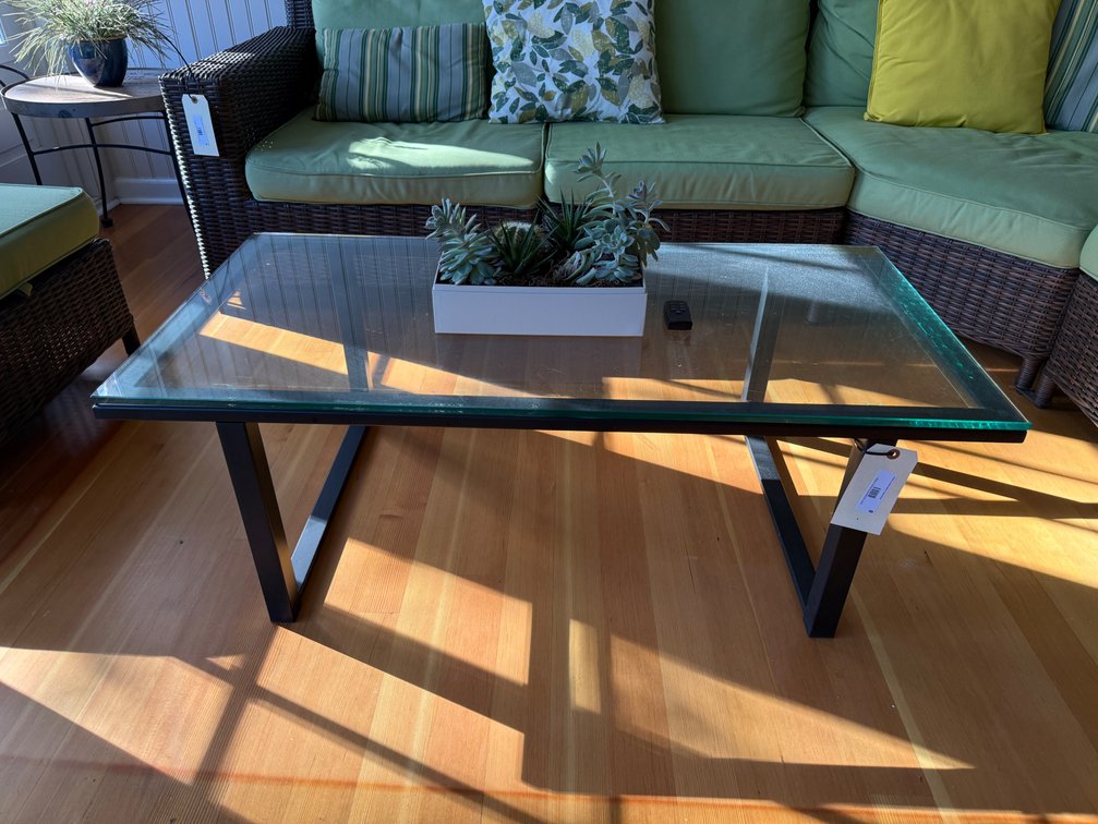 Glass top coffee table