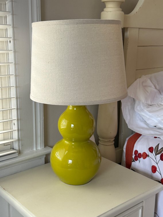 2 green table lamps 