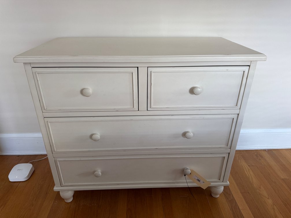 PB White 4 drawer bureau