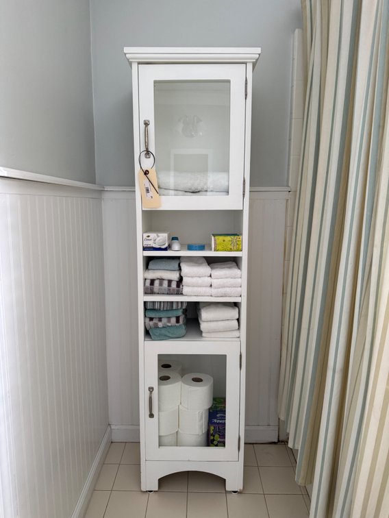 Thin storage cabinet