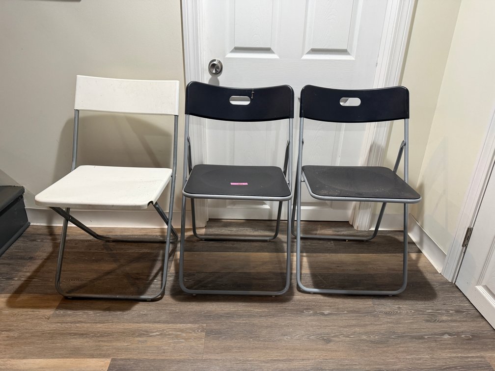 3 folding chairs