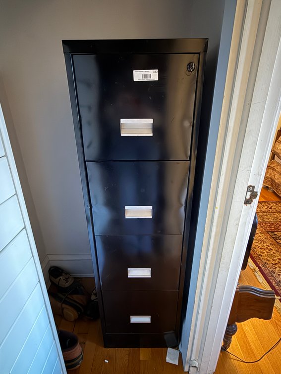 Black file cabinet