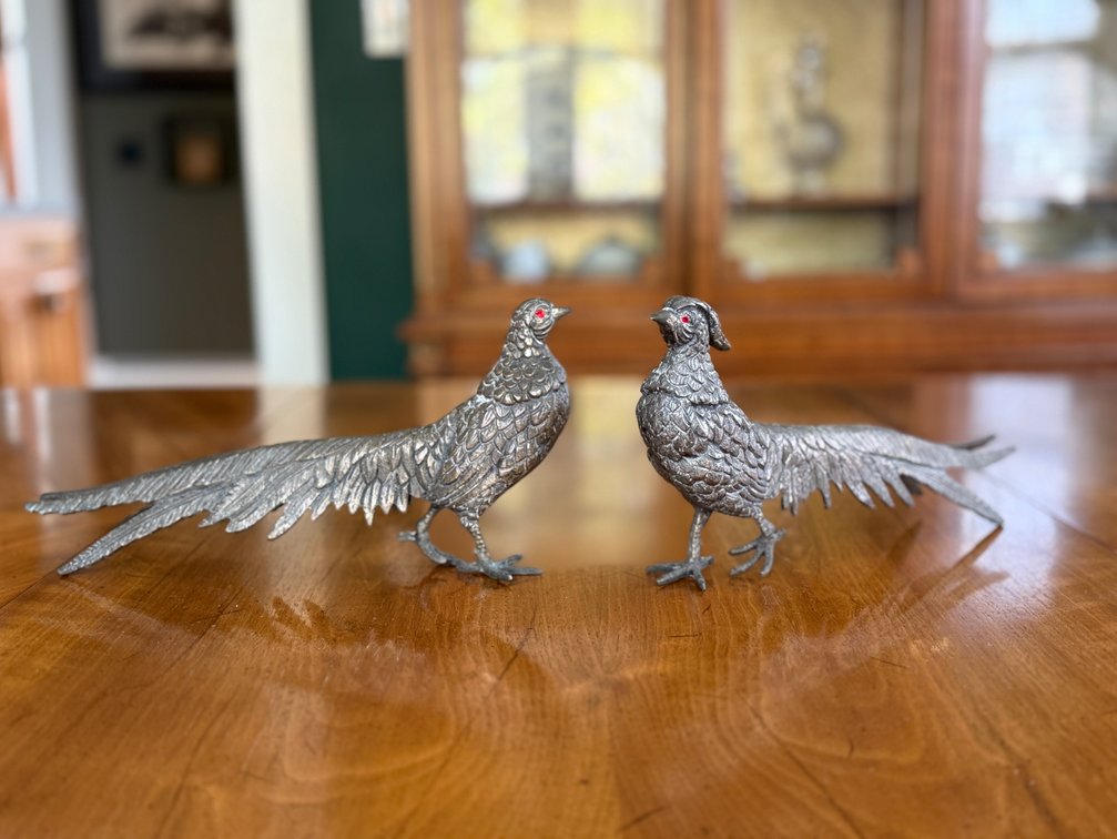 2 bronze MCM Peacock figures